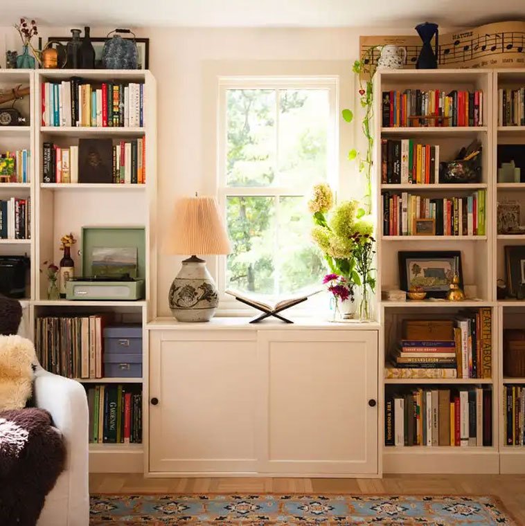 Hudson Design The Cabbage Residential Restoration bookshelves Newburgh