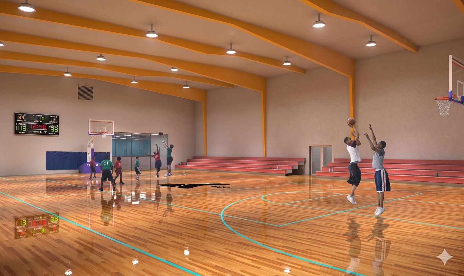 South-Orange-Family-YMCA-gym-rendering Hudson-Design-South-Orange-YMCA-Exercise-Room